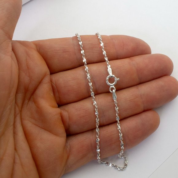 Dainty 9" Sterling Silver Ankle Bracelet, Real Silver Anklet, Stamped 925 ITALY - Picture 7 of 9